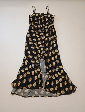 Art Class Black Sunflower Print Maxi Dress Women's Size Medium